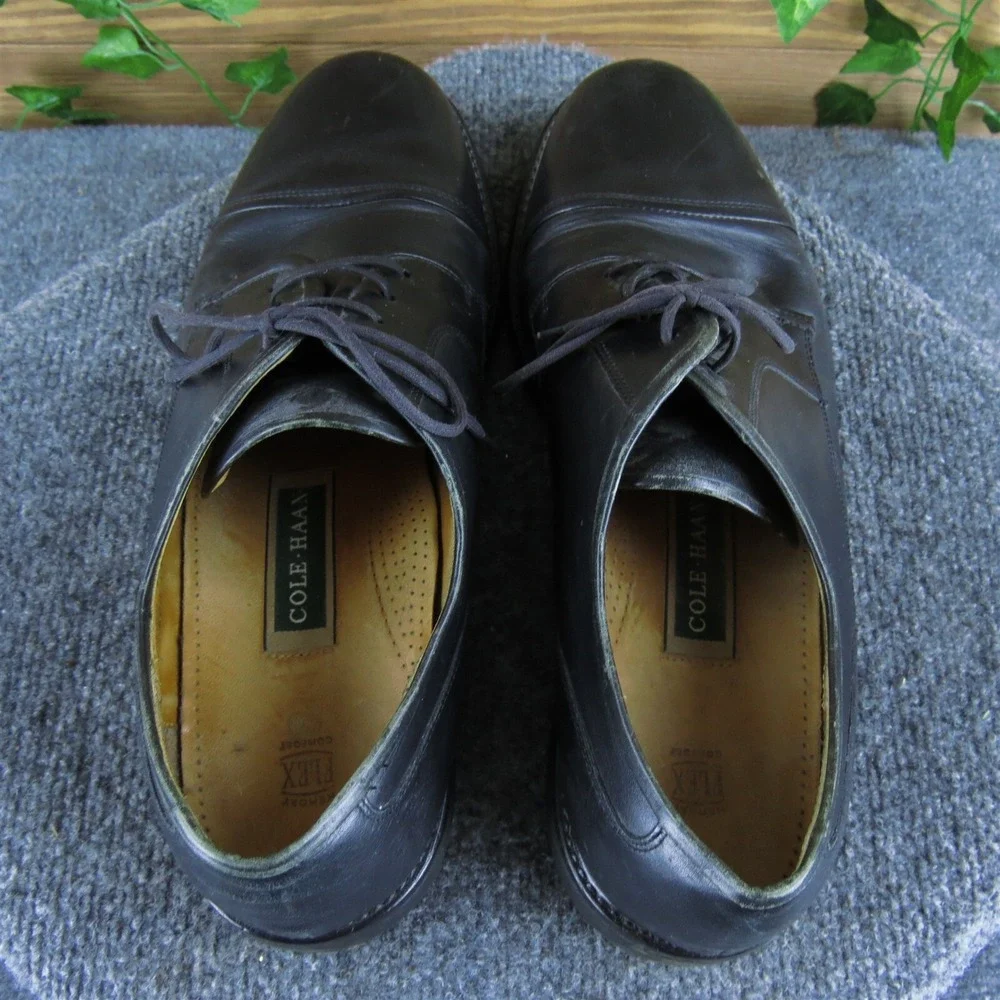 Cole Haan Men's Toe‎ Cap Derby Oxfords Black Leather Size 12 Medium  Used 2025